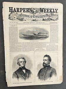 Harper's Weekly 1/28/1865 Sherman in Atlanta / General Butler's army landing