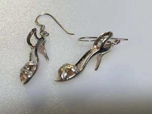 Vintage Sterling Silver 925 Earrings MJ Jewellery Dangle Drop High Hills 4.03g - Picture 1 of 9