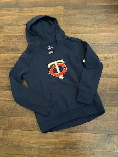MINNESOTA TWINS Mujer Mezcla Algodón Sudadera con Capucha, MEDIANO, Azul Marino, Nuevo Foto 1 de 1