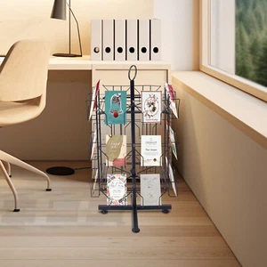 24 Pockets Greeting Card Rack, Display Stand Spinning, Pocket Holder Black HOT - Picture 1 of 19