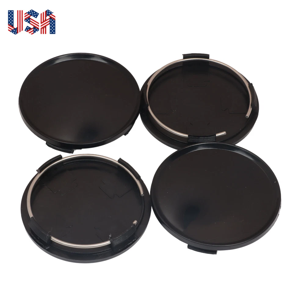 4pcs 63mm Dia 4 Clips Wheel Tyre Center Hub Black Caps Cover for Car Auto - Image 1 of 4