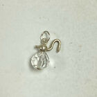 m289 Vintage Sterling Silver Crystal Ball Charm Pendant