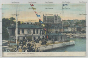 White Star Line postcard RMS Titanic wharf Queenstown CObh Irish passengers pier