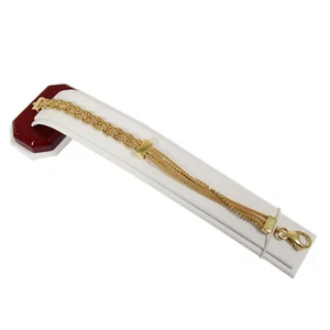 Rosenholz weiß Kunstleder einzeln Armband Schmuck Display Halter dünne Rampe USA - Bild 1 von 4