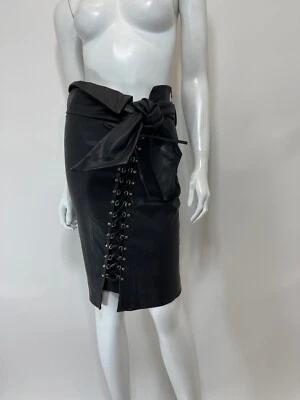 Saia com cadarço de couro preta tamanho FR 36 IRO Thessa nova com etiquetas  - Imagem 1 de 4