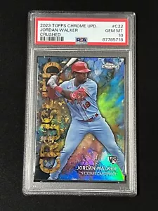 2023 TOPPS Chrome Update JORDAN WALKER CRUSHED PSA 10 CARDINALS RC C-22 - Picture 1 of 2
