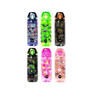 Kids Water Bottle with Straw BPA Free Water Bottles 600 ml 20 Oz Durable Plastic - Picture 1 of 42