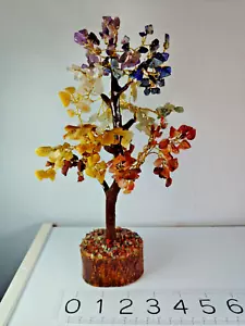 "Estatuilla de colección Wire Tree of Life piedra semipreciosa 12"" Reiki curación color dorado" - Imagen 1 de 7