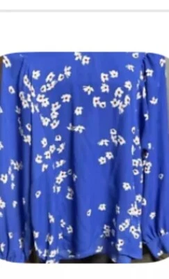 👠👚💙 Blusa mujer Banana Republic talla grande floral azul manga larga Foto 1 de 2