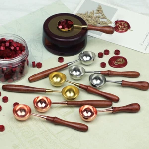 Brass Spoon Melting Wax Candle Granual Sealing Envelope Seal Stamp Craft AU - Picture 1 of 36