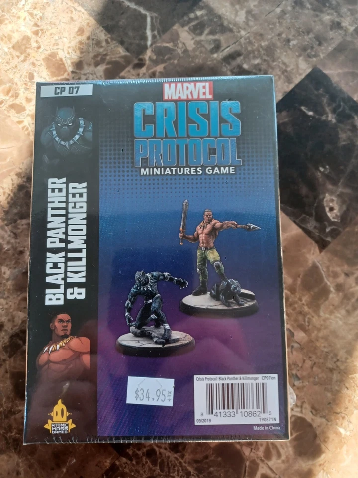 Marvel Crisis Protocol Black Panther & Killmonger CP07 Fully Painted w/Cards