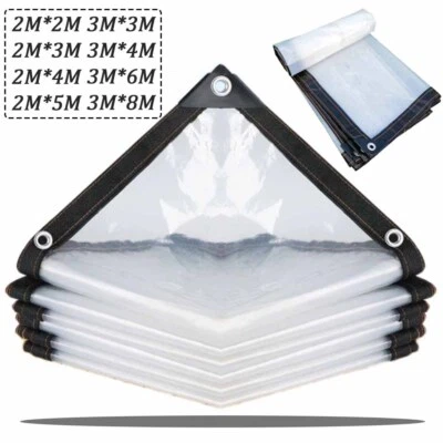 MNYKS-FB® Wasserdichte Transparente Plane mit Ösen Schutzplane LKW Folie Klare Garten
