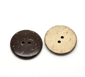 Botones de madera con cáscara de coco - 1 pulgada - 25 mm - botones de madera - coco reciclado con - Imagen 1 de 11