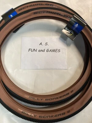2 X New Schwalbe 26 X 2.25 Billy Bonkers Bronze/ Brown Wall Tyres Wired. - Image 1 of 4