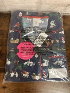 VERA BRADLEY SNOW GLOBE MOTIFS FLANNEL PAJAMA SET COTTON MEDIUM NWT CHRISTMAS - Picture 1 of 5