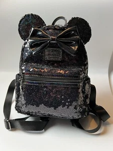 Disney Loungefly Sequin Backpack Black Iridescent - Picture 1 of 6