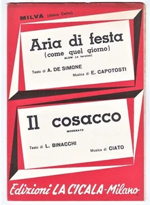 Spartito MILVA Aria di festa - Il cosacco 1964 ORCHESTRA Capotosti Ciato - Imagen 1 de 1