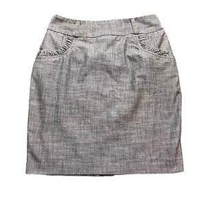 B-Works Gray Skirt Women's Size 9 Front Pockets Back Zip Back Slit Office Casual - Picture 1 of 9