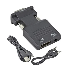 VGA Input To HDMI Output Adapter PC Laptop To HDTV Moniter Projecter Converter A - Picture 1 of 15