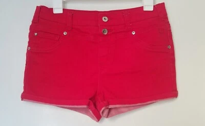 Shorts jeans Justice Premium vermelho stretch feminino tamanho 16,5 - Imagem 1 de 4