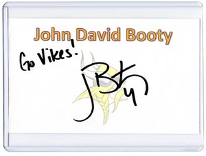 JOHN DAVID BOOTY NFL Vikings Auto Autogramm signed 3x5 Karteikarte - Bild 1 von 1
