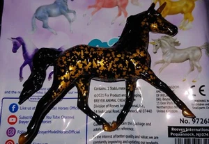 Breyer Chase Unicorn Surprise Series 4 Prince Charming Black Gold Filigree - Picture 1 of 3