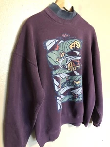 Purple Vintage 90s Crewneck Sweatshirt Nutmeg Turtle Neck Size Large - Picture 1 of 7