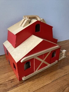 Rare Melissa & Doug Large Fold & Go Wooden Barn #784 - Picture 1 of 11