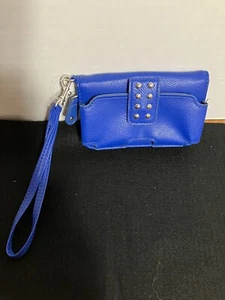 Blue Wristlet Style Faux Leather Wallet / Purse - Picture 1 of 4