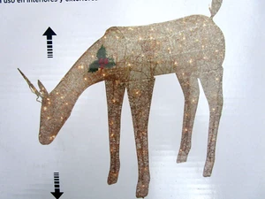 Celebrate It Animated Glittering Doe 42in Gold Corded Christmas Yard Decor NEW - Picture 1 of 5