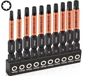 10-Pack 8 Point Star Bit - Professional 8 Point Torx Bit (Magnetic Heads & Hex S - Picture 1 of 9
