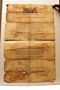 Antique British India Land Grant Document 1875 Secretary of State in Council Old - Picture 1 of 15