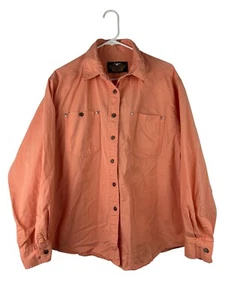 Harley Davidson ORANGE Long Sleeve Mens Large Shirt button-down embroidered Logo - Bild 1 von 14