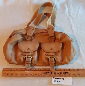 Brown Leather Tommy Hilfiger Duffle Purse Y2K - Picture 1 of 4