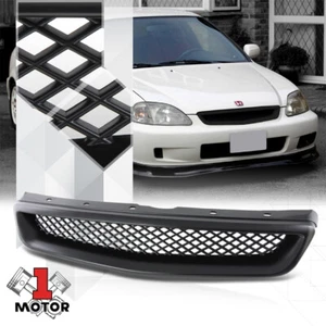 Matte Black ABS Classic Mesh Front Bumper Grille/Grill for 96-98 Honda Civic - Bild 1 von 2
