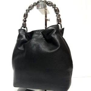 Bolso de Mano Christian Dior Maris Perla Asa Superior Cuero Negro Usado 9293 - Imagen 1 de 14
