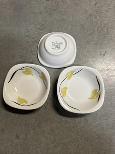 Syracuse China TREND 4 1/2" Bayas Tazón Mantequilla Pat "Patio" Hoja Amarilla Tallo Negro - Imagen 1 de 9