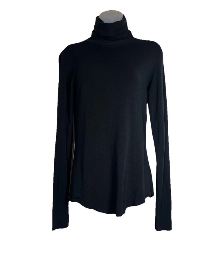 Kit + Ace Talla 6 Mujer Cuello Alto Top Negro Tecnología Cachemira Dobladillo Crudo Elástico LS Foto 1 de 4