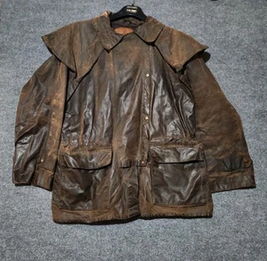 Bushtrader By Outback Trading Co. Mens M Australian Ranch Oilskin  Jacket Brown - Picture 1 of 12