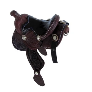 Authentic Real Leather Western Saddle Keychain New Key Chain Cowboy Ring Keyring - Picture 1 of 2