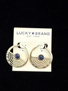 Lucky Brand Gold Tone Circle Design with Blue Stone Center New 5-27 - Picture 1 of 5