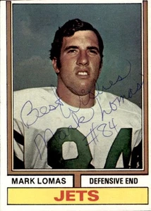 Mark Lomas 1974 Topps #455 Signed Football Card New York Jets Northern Arizona - Picture 1 of 1