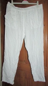 ladies white cotton stretch waist trousers with pockets by Per Una size 20 - Picture 1 of 1