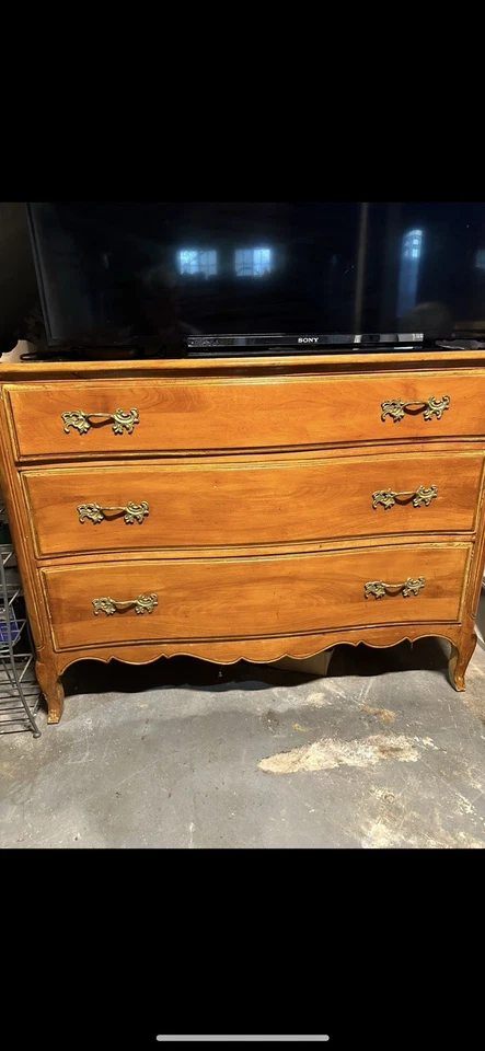 Винтажный набор рисунков из вишни середины века французский провинциальный Людовик XV - Изображение 1 из 4