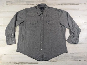 Vintage Wrangler Hemd Herren XXL 2XL grau Chambray Perlen Druckknopfleiste - Bild 1 von 13