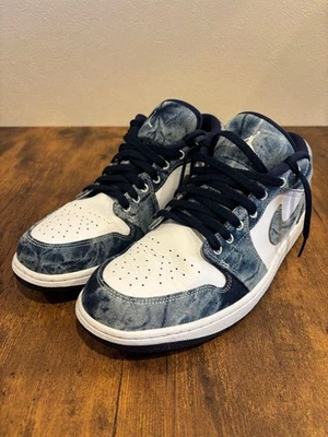 Men 12.0US Sneaker Nike Air Jordan 1 Low Washed Denim - Image 1 of 4