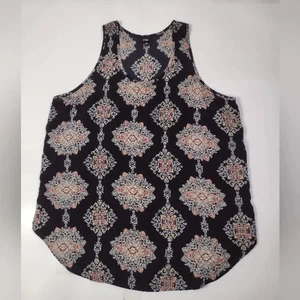 Mossimo Damen gemustertes schwarzes ärmelloses Top Gr. (XXL) - Bild 1 von 9