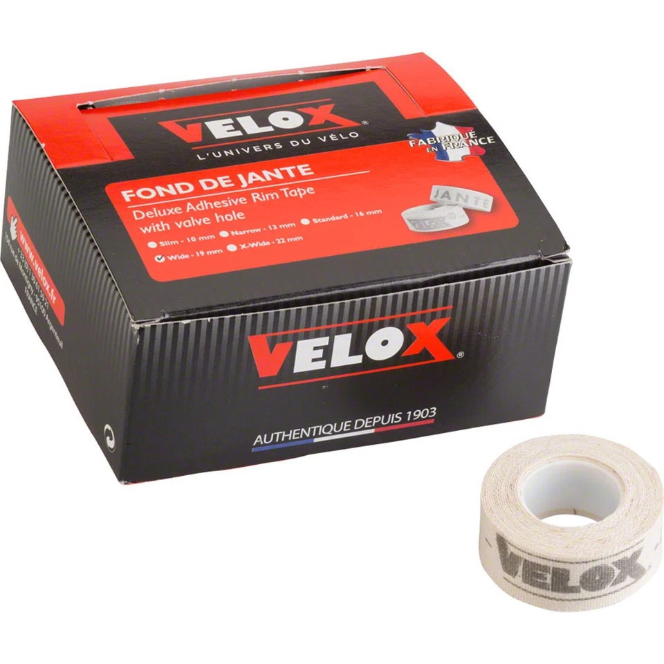 Velox 19mm Cloth Rim Tape - Durable Adhesive Strips for Road Bicycle Wheels - Image 1 of 1