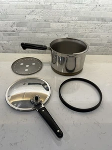 Vintage Revere Ware 1801 Pressure Cooker 4 qt Pot Copper Clad w/ Rubber Gasket - Picture 1 of 8