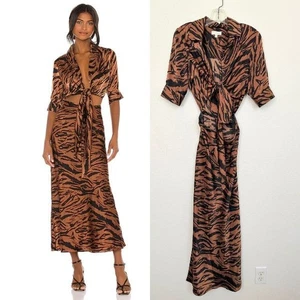 Ronny Kobo Carol Cutout Kleid braun schwarz Giraffenmuster Clubbing Damen Small - Bild 1 von 12